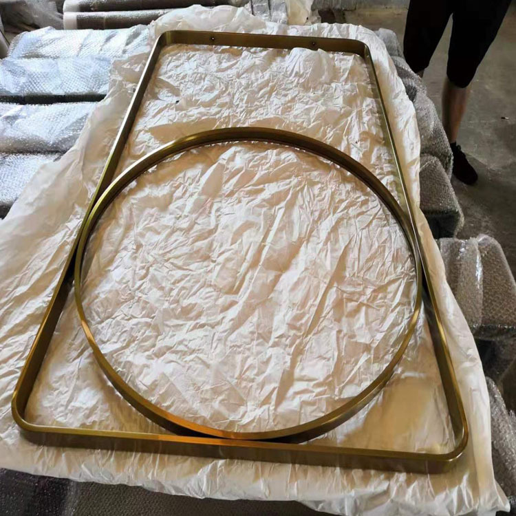 深圳画廊梅花型玫瑰金不锈钢画框 壁挂黑钛拉丝不锈钢画框