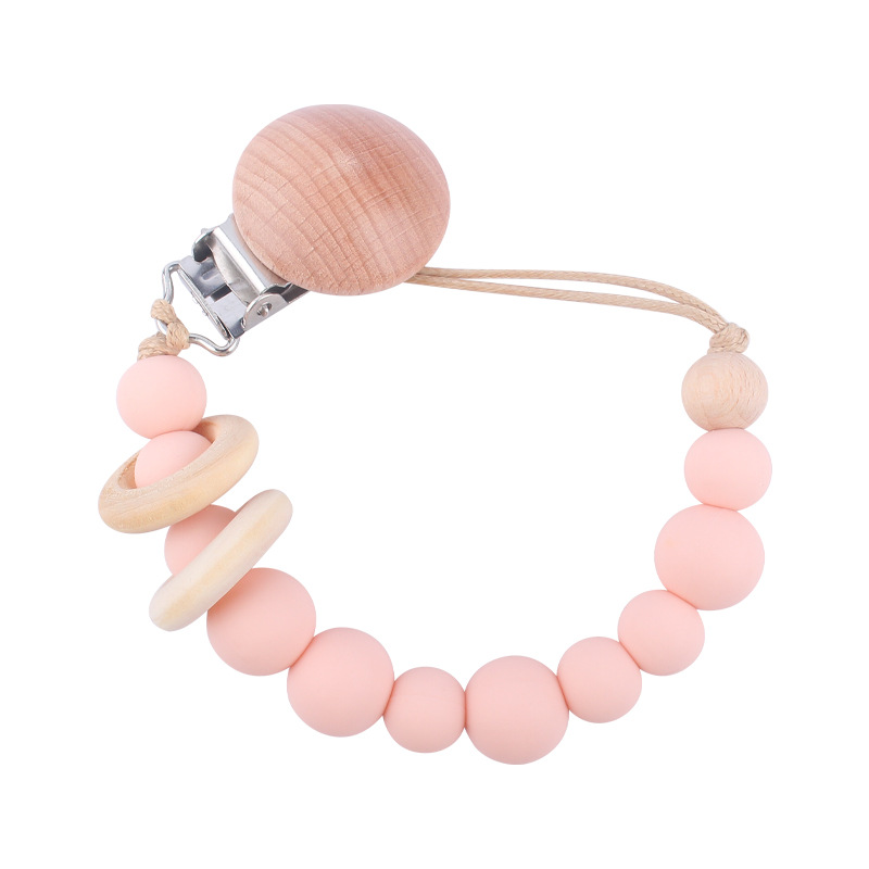 Baby Supplies Hemu Circle Creative Baby Silicone Beads Bite Molar Pacifier Clip Drop-Preventing Chain New