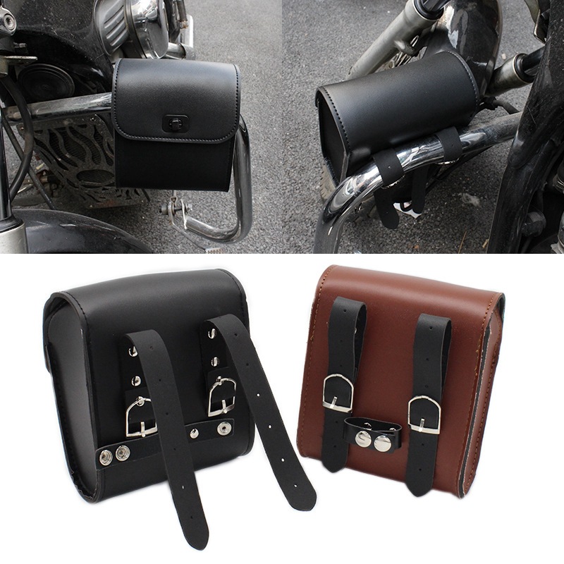 摩托车挂包电动车改装复古小边包边箱车头工具包马鞍包侧边包通用