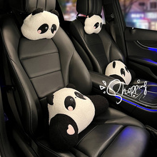 可爱熊猫花花汽车头枕腰靠四季通用新款创意卡通女士车用枕头腰枕