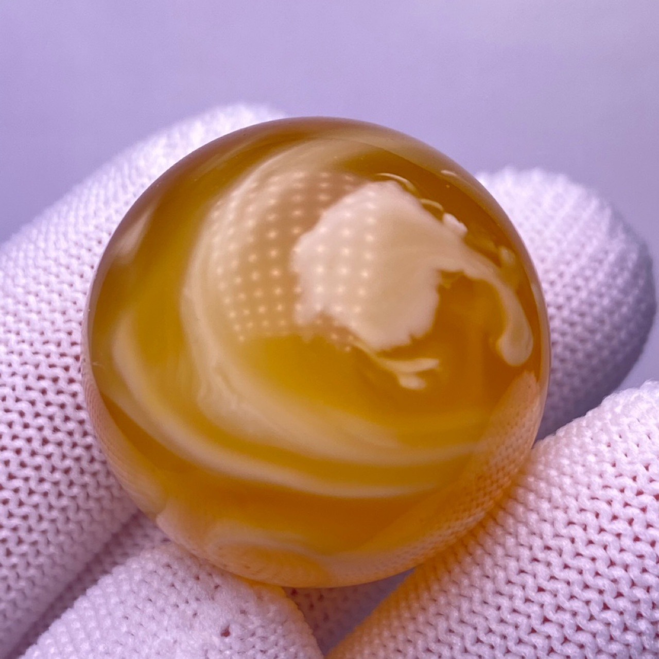 纯天然蜜蜡 俄料金妖白 圆珠 纹理清晰妖娆 尺寸29.