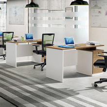 ft办公家具板式单人台式电脑桌简约现代桌子两人职员办公桌带柜厂