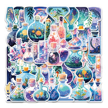 50张跨境原创魔法药剂瓶涂鸦贴纸diy手机壳水杯笔记本贴画防水批