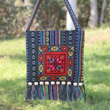 tuf4广西壮族文化元素壮锦绣花民族背袋壮乡特色工艺品学校活动装