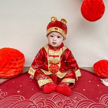汉服男童周岁礼服宝宝抓周衣服装男孩婴儿童中国风唐装1-2岁秋装