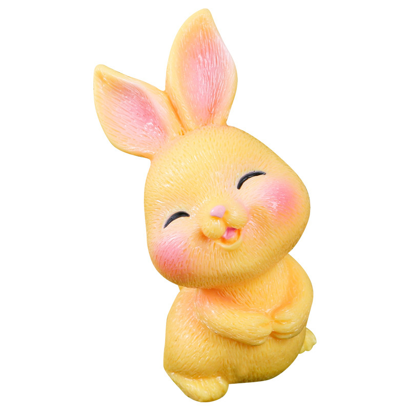 Resin Crafts Creative Cartoon Cute Hug Radish Small Yellow Rabbit Grass Landscaping Decoration Micro Landscape Simulation Ornaments