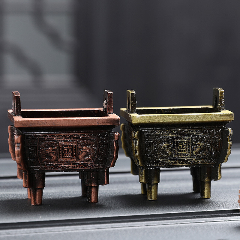 厂家自营一言九鼎合金香炉家用线香盘香香炉鼎青铜鼎香炉办公摆件