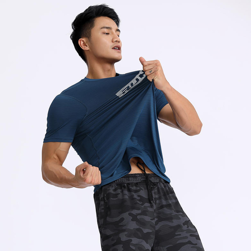 水晶丝宽松健身跑步速干衣男短袖运动t恤夏男装短袖丅恤运动衣