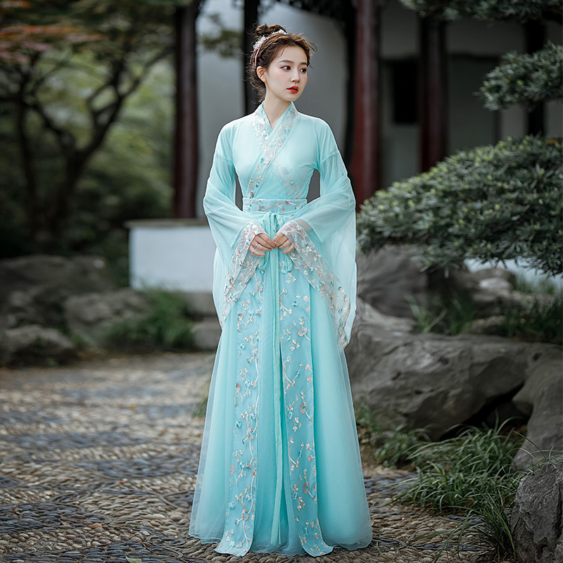 蝶恋花古装汉服女中国风超仙气飘逸古典舞蹈古风演出服套装春夏季