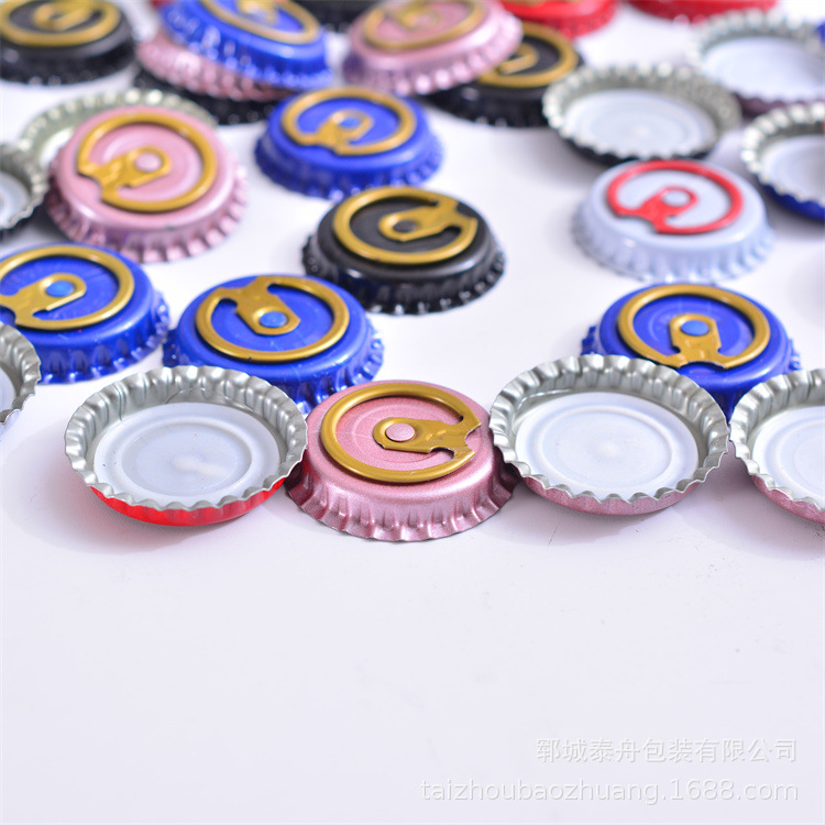 厂家现货供应彩色啤酒瓶盖汽水饮料瓶盖酒瓶马口铁鼎拉环盖