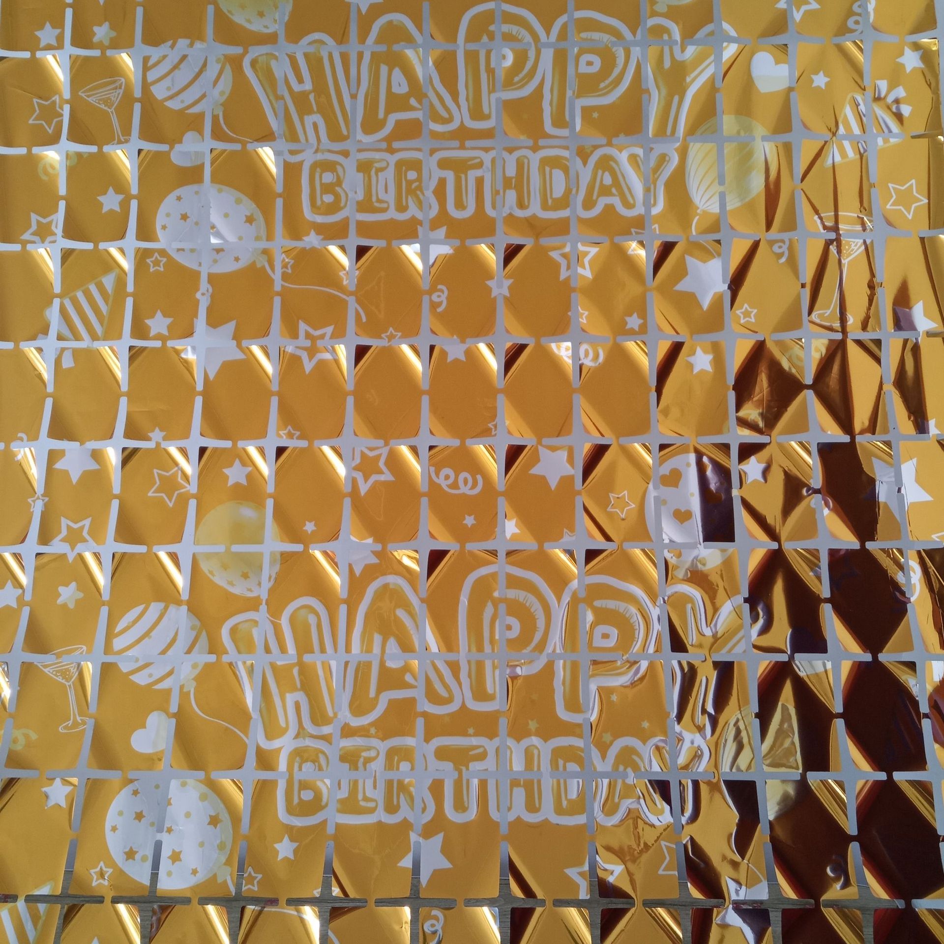 1*2 M Happy Birthday Square Rain Silk Door Curtain Birthday Prop Decoration Party