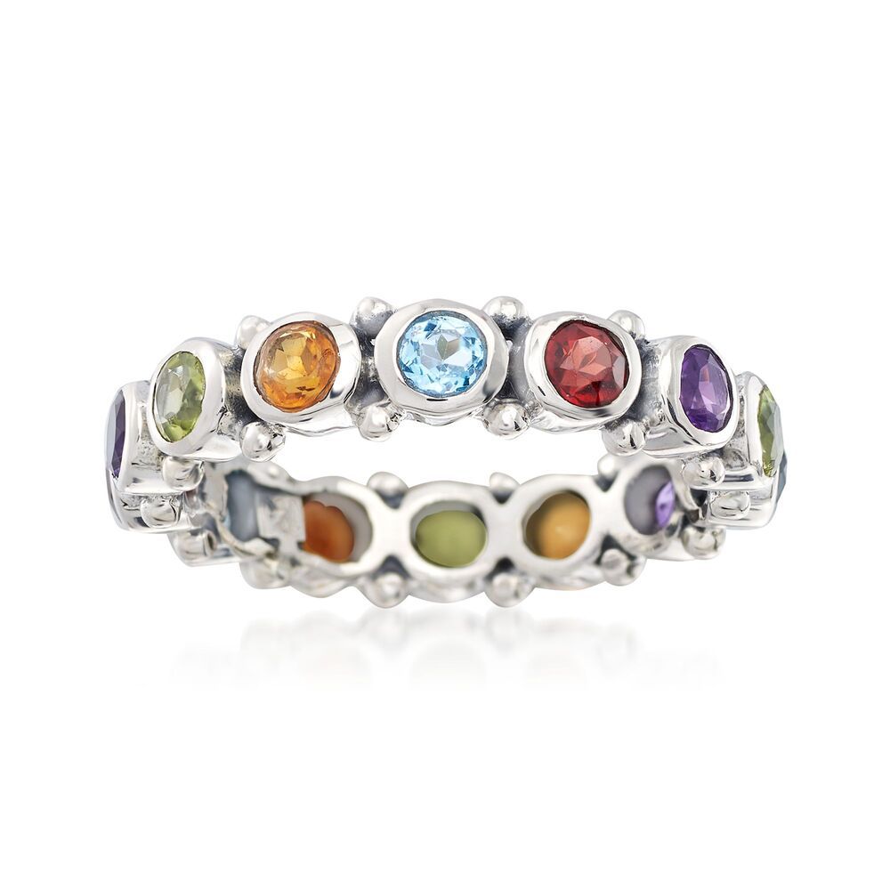 曹适wish跨境爆款ring 精美单排多彩锆石戒指女 简约排戒指环手饰