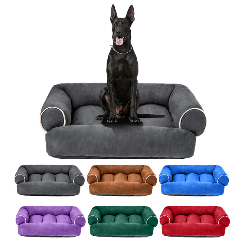 Cross-Border New Arrival Deerskin Pet Dog Sofa Dog Bed Large, Medium and Small Dogs Kennel Mat Cat Nest Source Worker