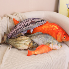 仿真鱼抱枕黑鱼娃娃沙发靠垫青鱼黄鱼鲫鱼亚马逊儿童礼物毛绒玩具