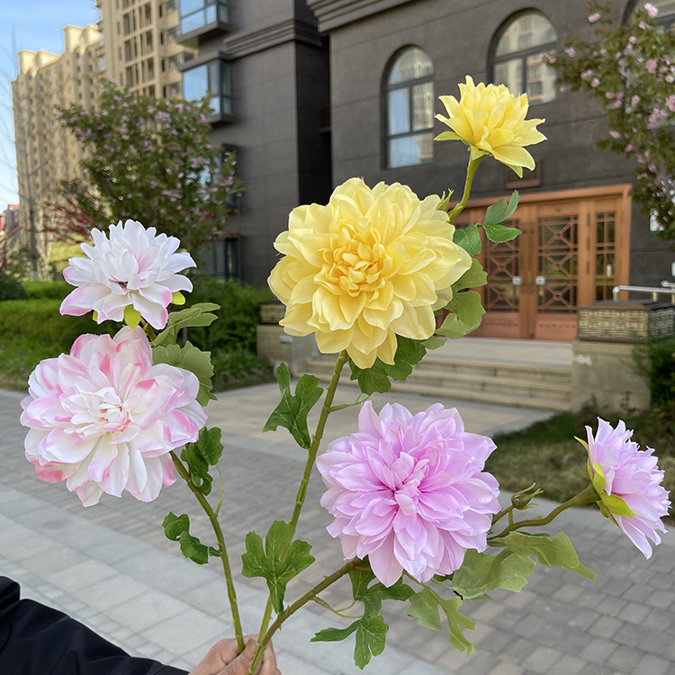 2头单支大丽花 仿真花 婚庆婚礼堂居家摆放假花 批发-阿里巴巴