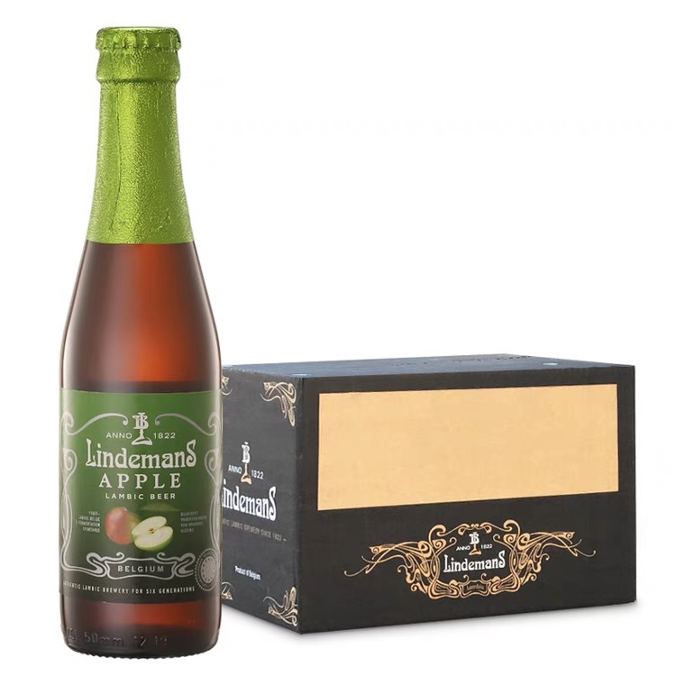 比利时进口林德曼苹果水果味精酿啤酒 250ml*24瓶 整箱