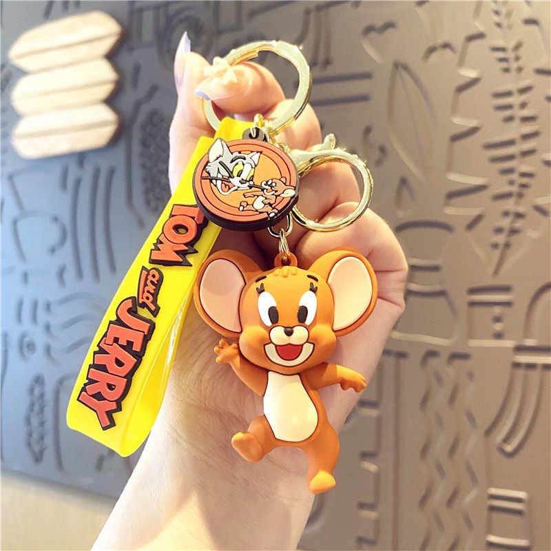 Cat and Mouse Creative Cartoon Key Button Cute Doll Couple Pendant Women's Bag Hanging Ornament Claw Machine Doll Wholesale