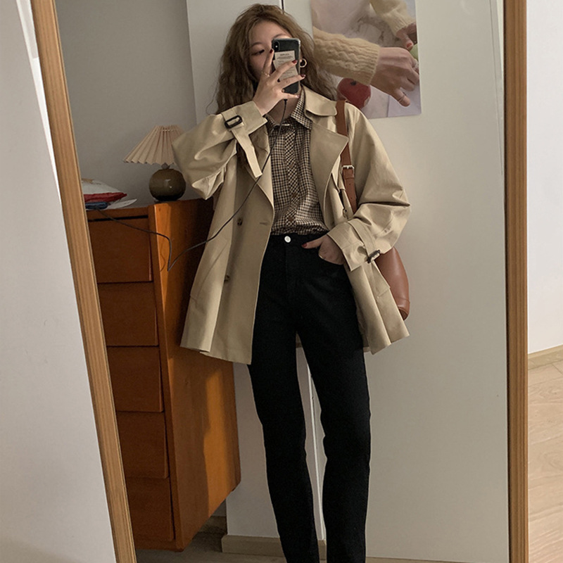 短款风衣外套女小个子2024新款春秋季今年流行英伦风