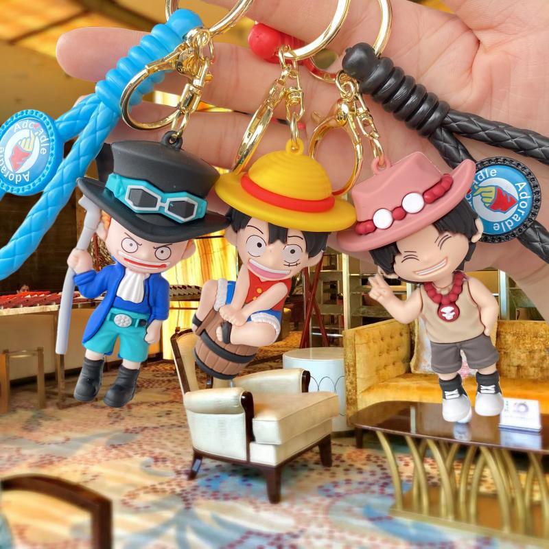 New One Piece Anime Keychain Cartoon Luffy Zoro Toy Bag Package Pendant Car Key Chain Small Gift