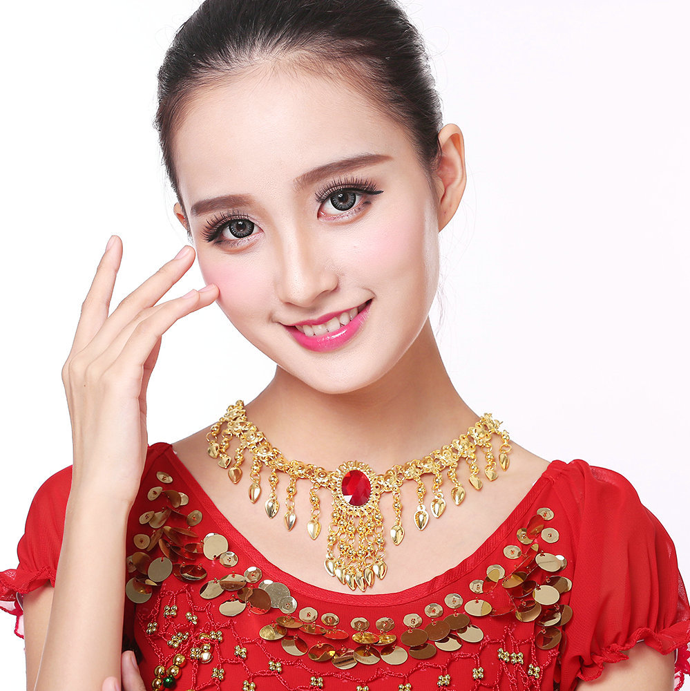 印度舞表演出服配饰摄影拍照写真肚皮舞头链项链耳环头饰鼻链手链