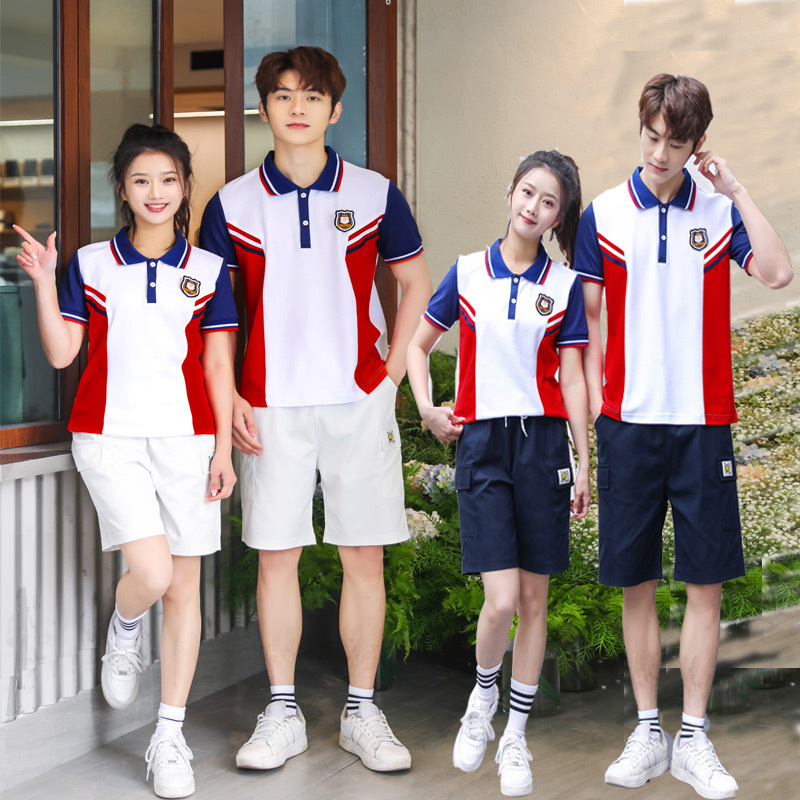 夏季短袖t恤中学生校服套装 运动会休闲服短裤短裙毕业班服新款