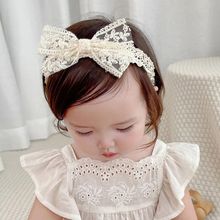 White Lace Bow Baby Headbands for Girl Cute Bowknot Hair Ban