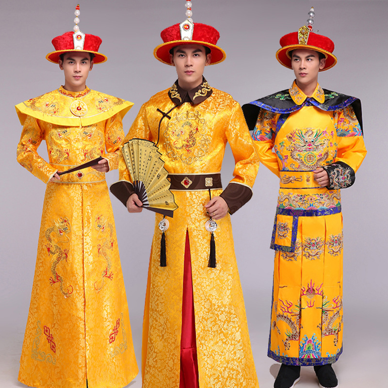 新款清朝皇帝服装龙袍表演服影视剧清代古装男四阿哥演出服-阿里巴巴