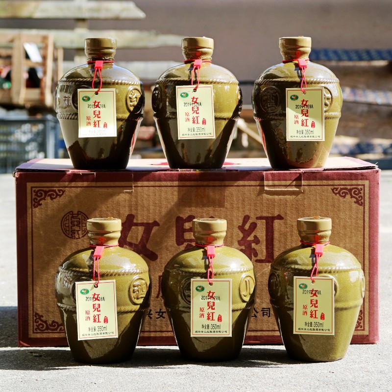 绍兴黄酒 坛装花雕酒 五年陈酿原酒 女儿红糯米加饭酒 350ml*6瓶