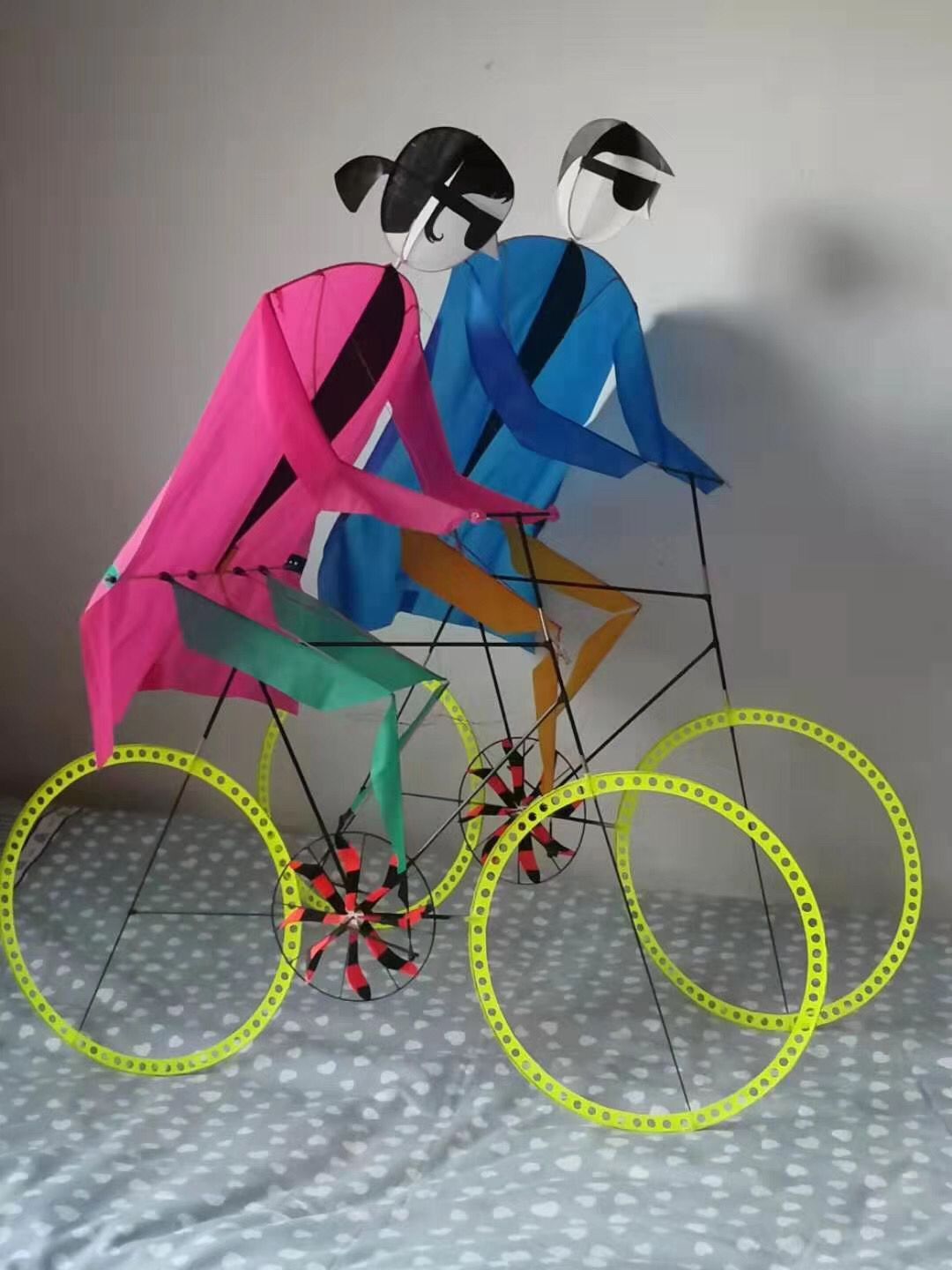 动态自行车 创意动态风筝新款风筝 网红风筝
