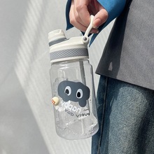 批发水杯女生夏季运动水瓶大容量高颜值新款壶便携式刻度塑料吸管