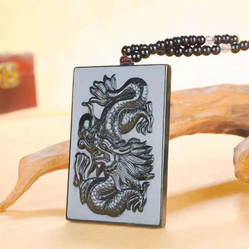 青玉吊坠新疆和田玉龙牌霸气龙牌天然青玉新款吊坠送证书高档礼盒