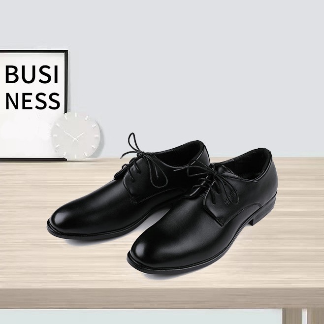 男士商务正装休闲鞋高级感韩版西装黑色婚鞋伴郎鞋皮鞋男上班鞋男