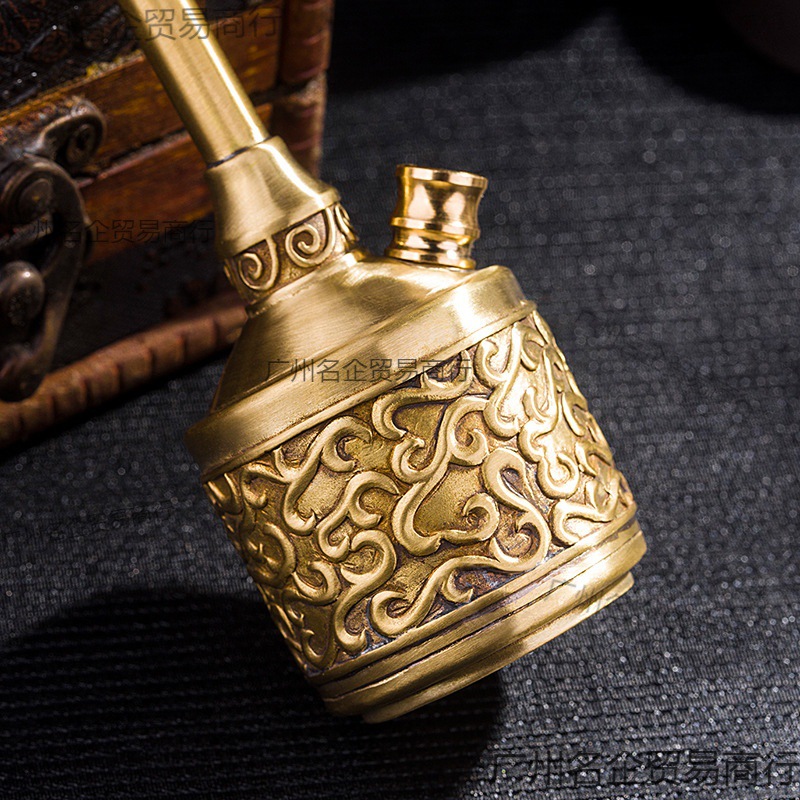 水烟壶水烟筒水过滤丝烟袋黄铜复古纯铜老式水烟斗过滤水烟嘴旱烟