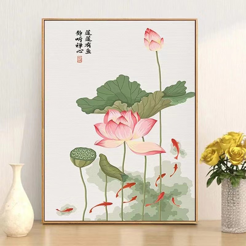 diy数字油画卡通人物动漫风景花卉礼物手工填色油彩画原神批发