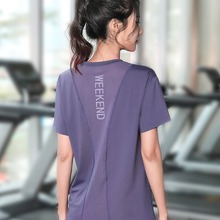 2024新款加大码运动上衣女胖mm跑步健身衣t恤瑜伽服短袖宽松专业