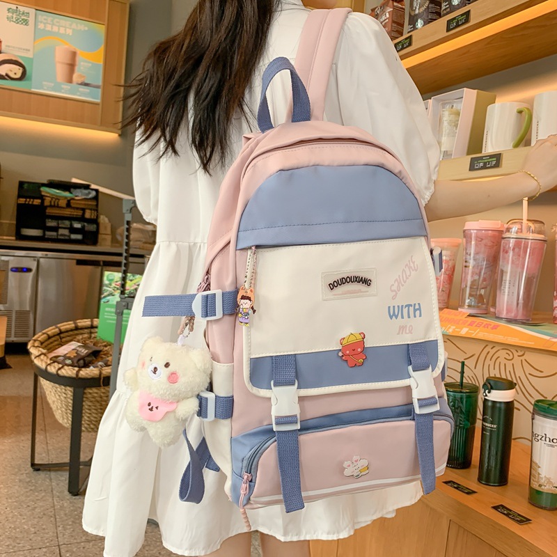 Partysu Schoolbag Female Summer Junior High School Student Korean Harajuku Style Lightweight Middle School Student Large Capacity High School Student Japanese Backpack