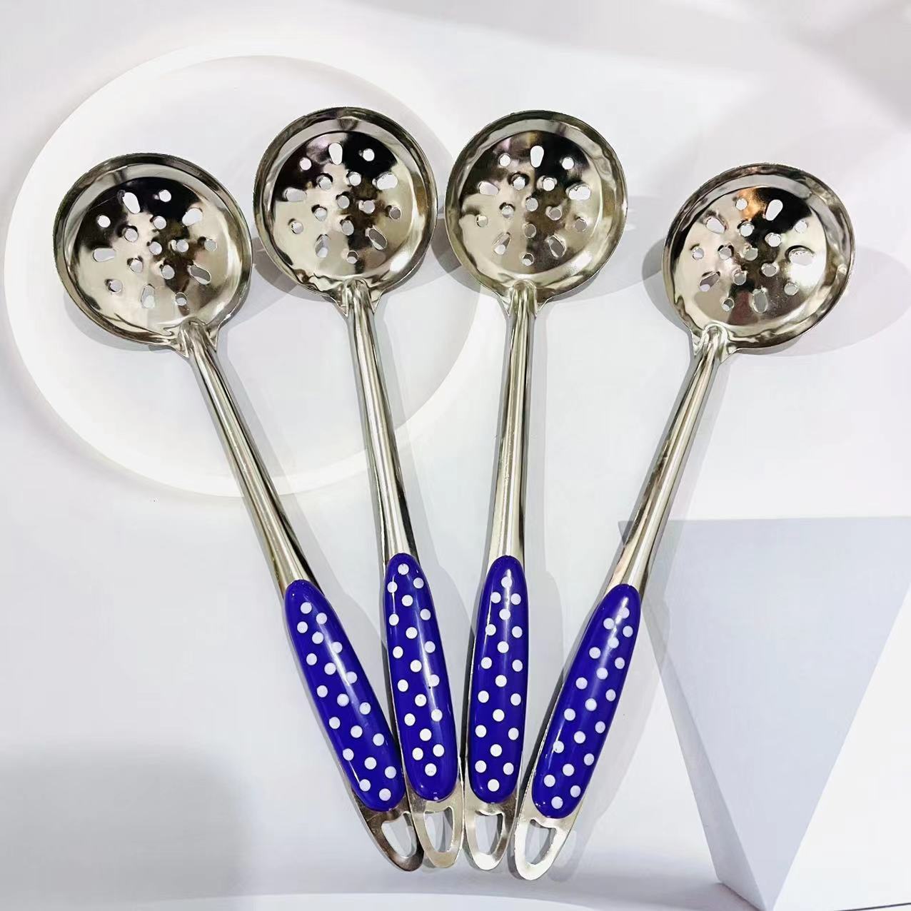Starry Colander Metal Spoon Household Kitchen Long Handle Hot Pot Spoon Colander Spoon 1 Yuan Supply