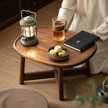 日式茶几小桌子胡桃木榻榻米迷你飘窗小茶桌矮桌便携式实木野餐桌