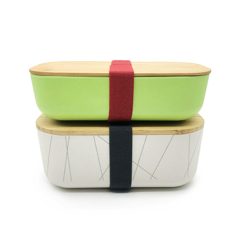 竹纤维材质饭盒 纯竹盖午餐便当盒 便当盒欧美家用 竹纤维餐具