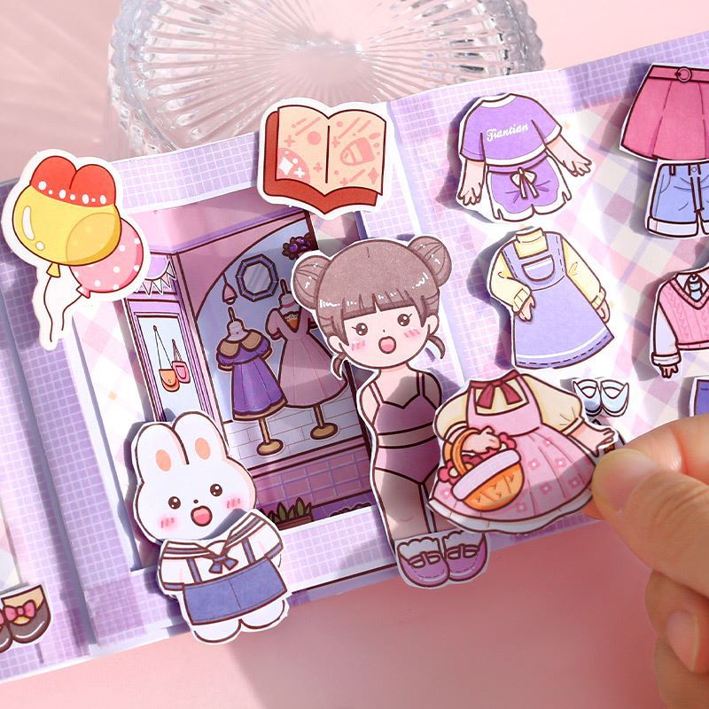 可爱动漫人物换装手帐diy贴纸卡通少女心手账素材大礼包小清新装