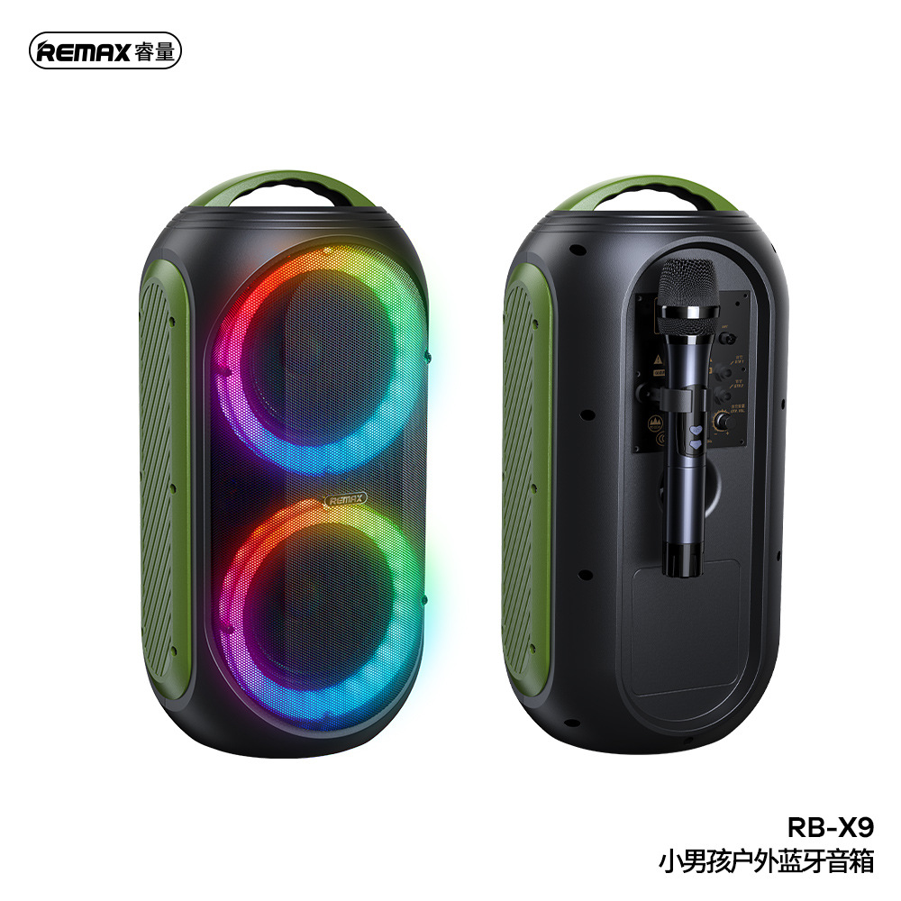 remax私模小男孩蓝牙音箱无线5.0便携式户外k歌u盘手提小音响x9