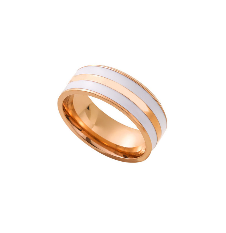 dw时尚爆款情侣对戒玫瑰金简约双排钛钢滴油戒指不掉色网红尾戒子