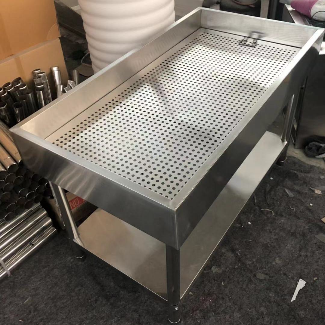 卤肉熟食分拣台卤煮卤菜沥水车现捞网漏不锈钢沥油工作台