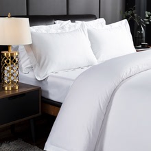 8T6P批发酒店布草床上四件套纯白色民宿宾馆专用被子枕芯六件套床