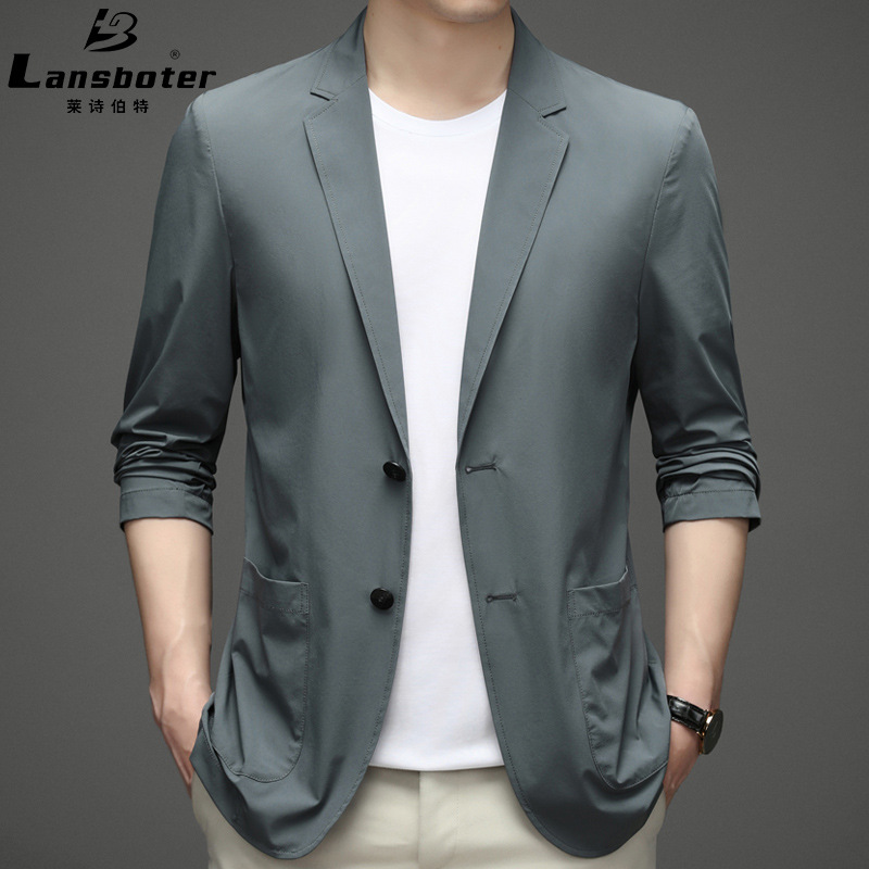 2819 summer new men‘s ice silk thin suit coat silky ice sunscreen suit casual suit men