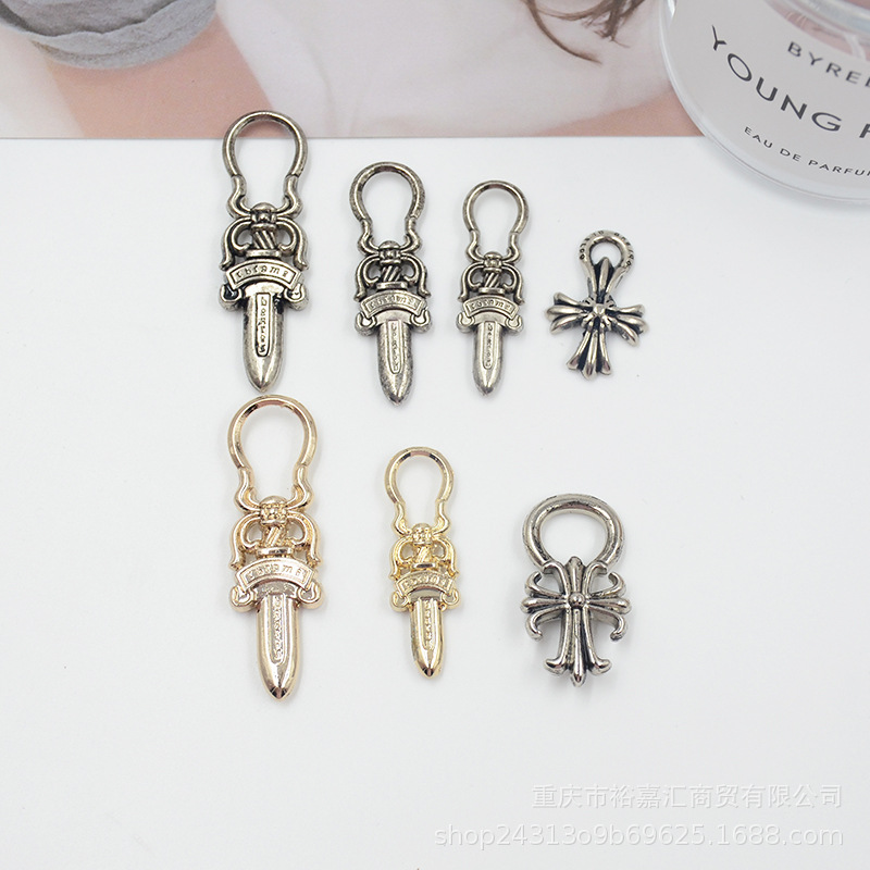 Zipper Head Pendant Pull Head Cross Sword Pendant Head Clothing Shoes Bag Zipper Accessories