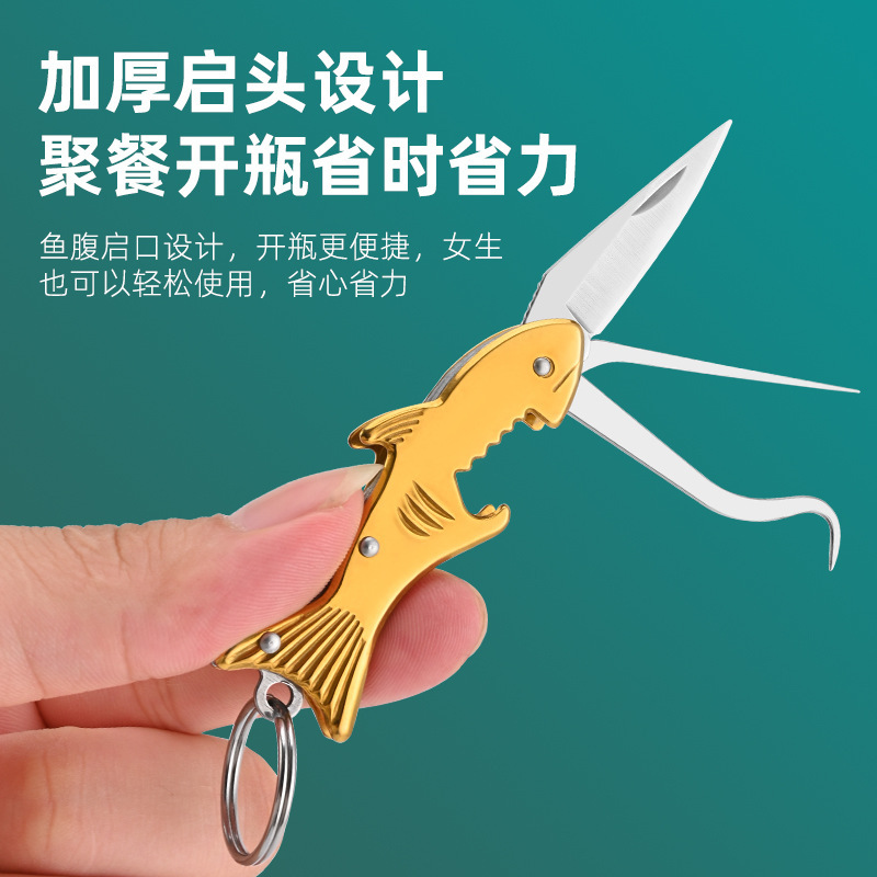 304 Stainless Steel Toothpick Knife Portable Carry-on Creative Toothpicks Metal Toothpick Bottle Opening Function