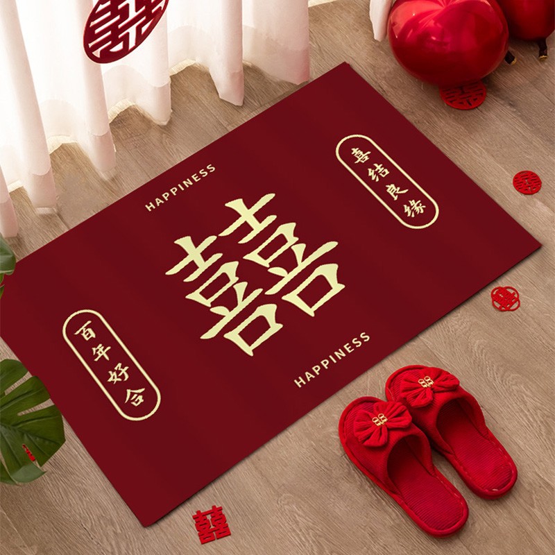 double happiness wedding mat festive red wedding room layout carpet home door mat bathroom entrance mat