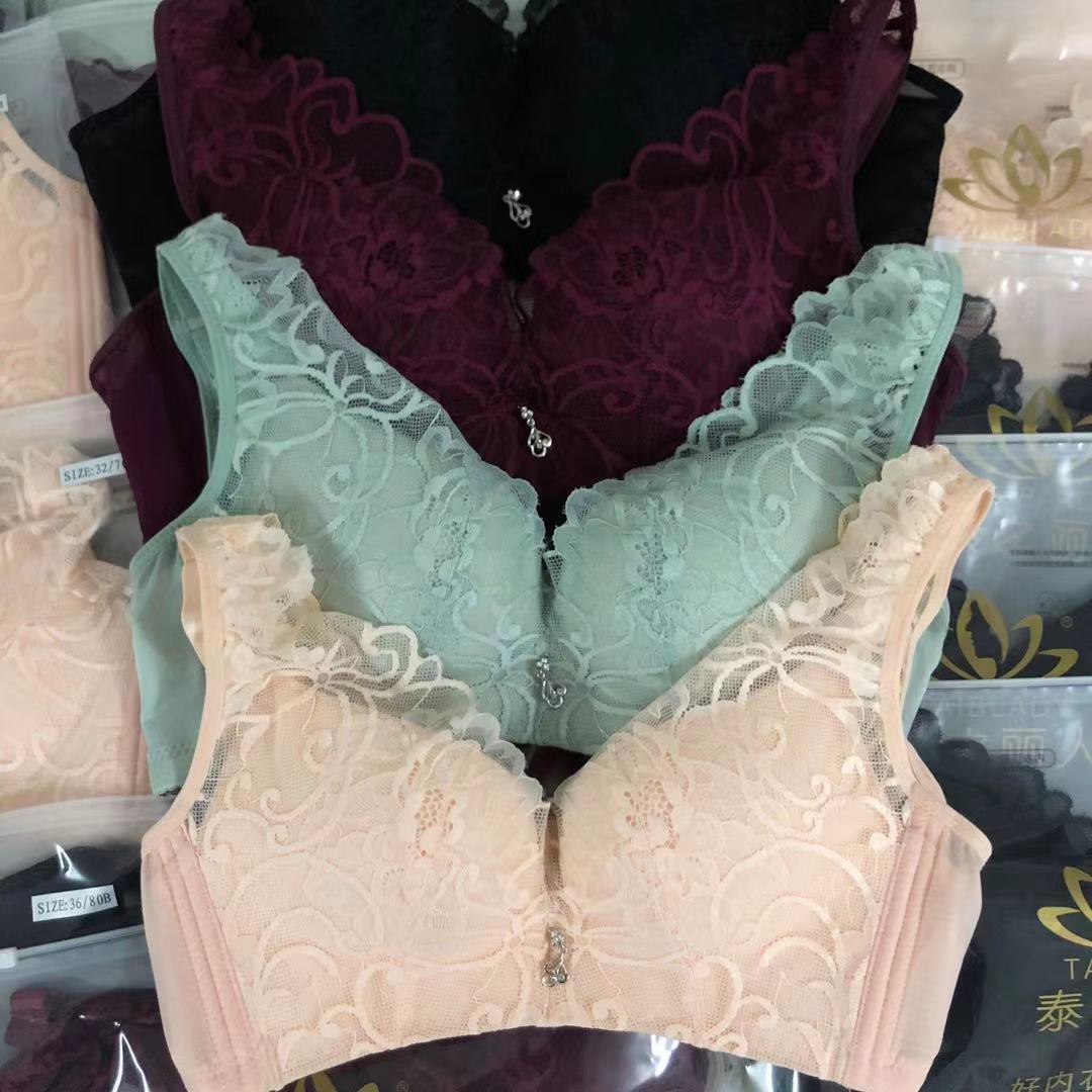 无钢圈背心款bc杯内衣蕾丝盐步大厂货调整型聚拢文胸