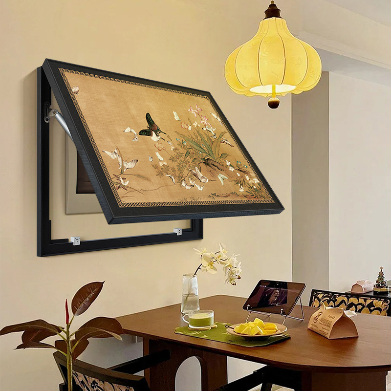 french retro chinese style lift the lid electric meter box box hanging painting punch-free high sense electricity box cover cover block decorative painting